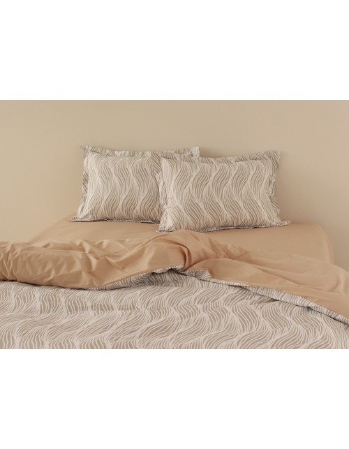 Двоспальний комплект постільної білизни кавового кольору, Ранфорс