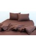 Двухспальный комплект постельного белья однотонная темно-коричневого цвета, Ранфорс