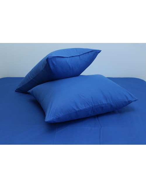 Двухспальный комплект постельного белья однотонная синего цвета, Ранфорс