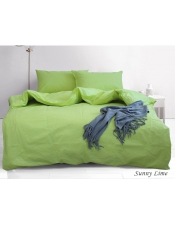Постель двуспальная однотонная цвета лайма