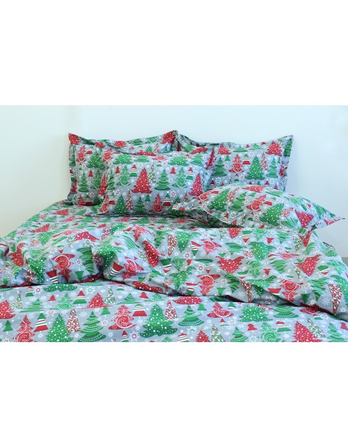 Двоспальний комплект постільної білизни з ялинками, Ранфорс