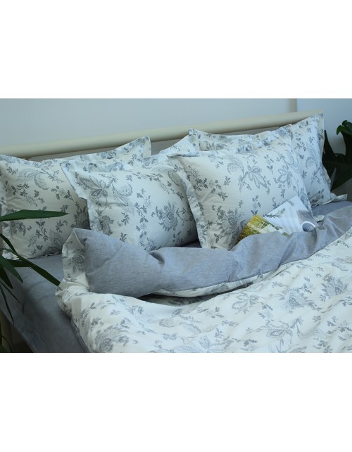 Двухспальный комплект постельного белья с цветочным узором, Ранфорс