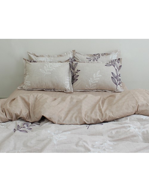 Двухспальный комплект постельного белья с листьями на ветвях, Ранфорс