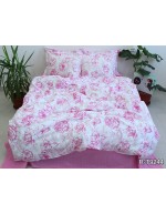 Постіль двоспальна рожевого кольору з квітами