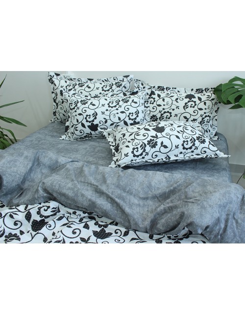 Двоспальний комплект постільної білизни з квітковим візерунком, Ранфорс