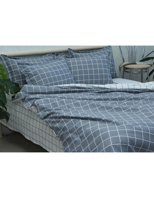 Двоспальний комплект постільної білизни в клітинку, Ранфорс
