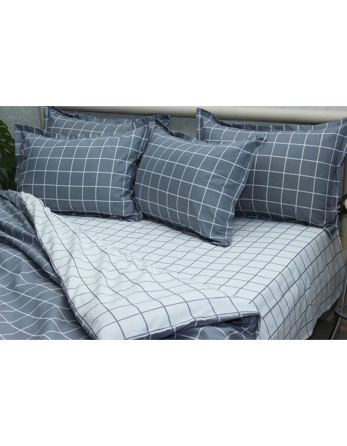 Двоспальний комплект постільної білизни в клітинку, Ранфорс