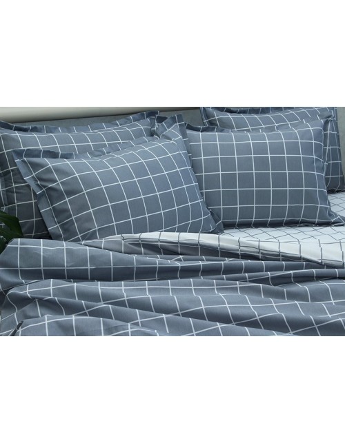 Двоспальний комплект постільної білизни в клітинку, Ранфорс