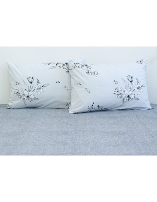 Двухспальный комплект постельного белья с цветами, Ранфорс