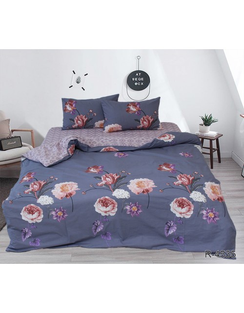 Двухспальный комплект постельного белья с цветами, Ранфорс