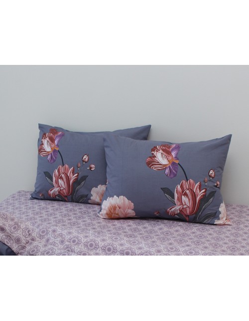 Двухспальный комплект постельного белья с цветами, Ранфорс