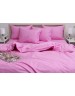 Двухспальный комплект постельного белья розового цвета в ромбик, Сатин люкс