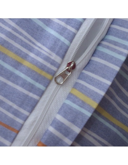 Двухспальный комплект постельного белья синего цвета с бабочками, Сатин люкс