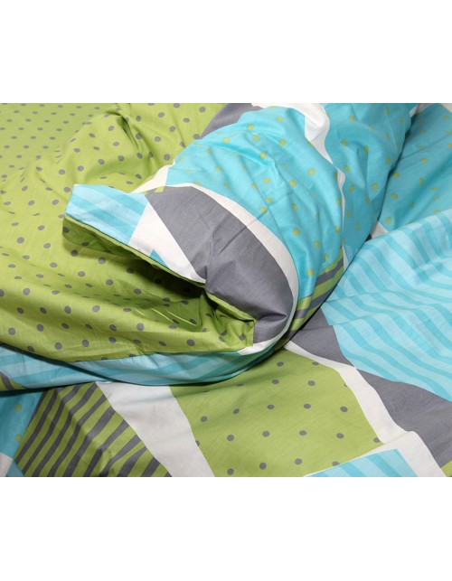 Двухспальный комплект постельного белья с геометрическими фигурами, Сатин люкс