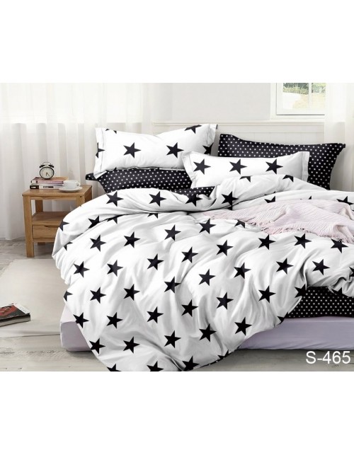Двухспальный комплект постельного белья со звездочками, Сатин люкс