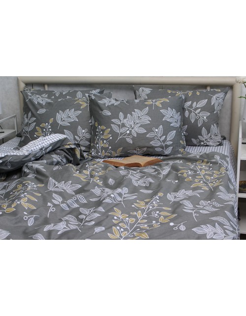 Двоспальний комплект постільної білизни з квітковим принтом, Сатин люкс