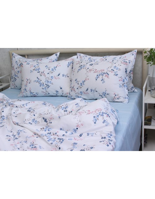 Двоспальний комплект постільної білизни з квітковим принтом, Сатин люкс