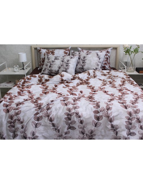 Двоспальний комплект постільної білизни з квітковим візерунком, Сатин люкс
