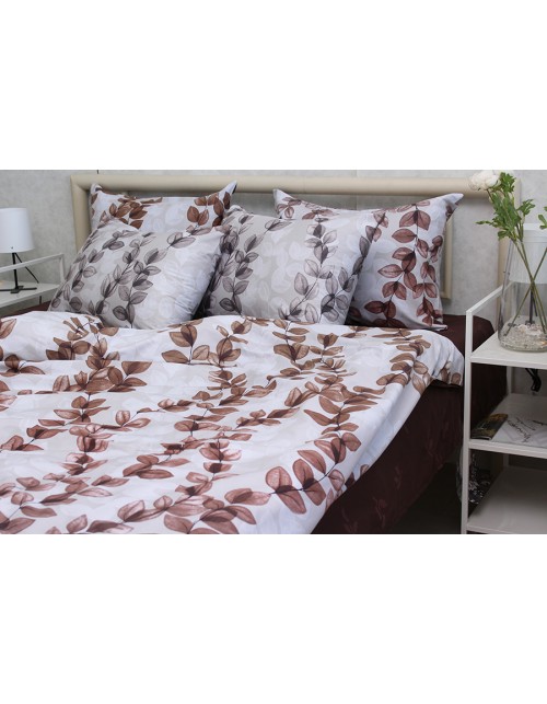 Двоспальний комплект постільної білизни з квітковим візерунком, Сатин люкс