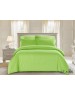 Двоспальний комплект постільної білизни зеленого кольору в смужку, Сатин страйп