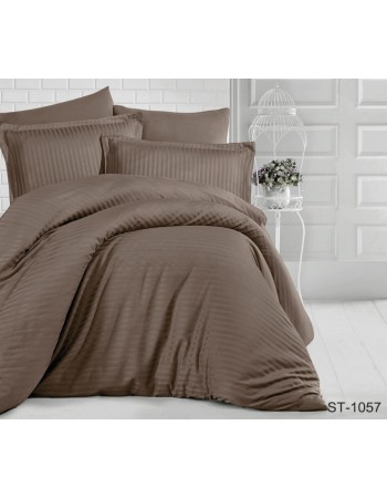 Постіль двоспальна однотонна коричневого кольору