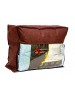 Одеяло евро бежевого цвета с наполнителем искусственный лебяжий пух + 2 подушки 50х70 см