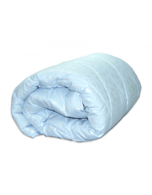 Ковдра двоспальна блакитного кольору з наповнювачем штучний лебединий пух