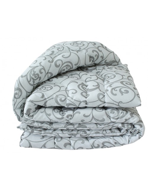 Ковдра полуторна білого кольору з візерунком і наповнювачем екопух