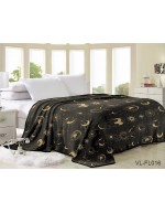 Плед чорного кольору із зірками 200х220