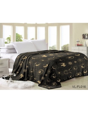 Плед черного цвета со звездами 200х220