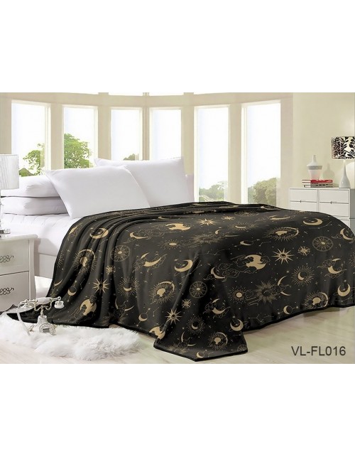 Плед чорного кольору із зірками (200х220 см.)