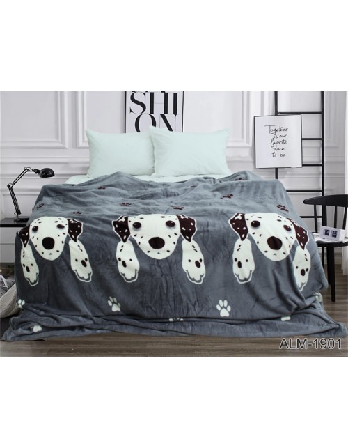 Плед серого цвета с собачками (160х220 см.)