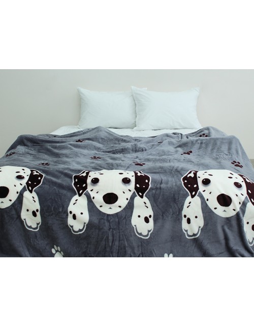 Плед серого цвета с собачками (160х220 см.)