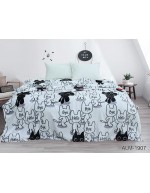 Плед серого цвета с котятами 160х220