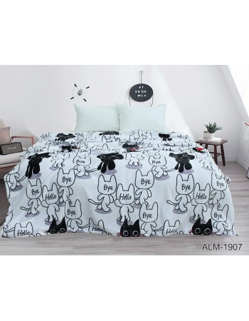 Плед серого цвета с котятами 160х220