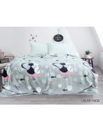 Плед сірого кольору з котами 160х220