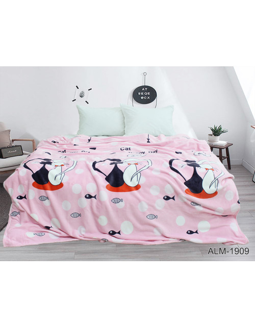 Плед розового цвета с котами (200х220 см.)