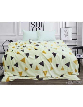 Плед белого цвета с геометрическими узорами 200х220