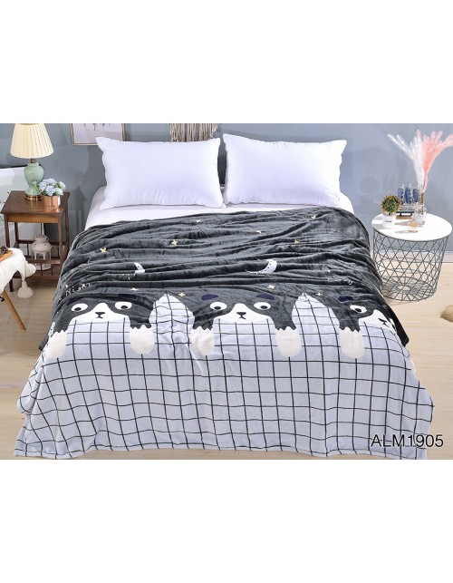 Плед в клеточку со звездами (160х220 см.)