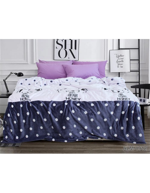 Плед в горошек с мишками (200х220 см.)