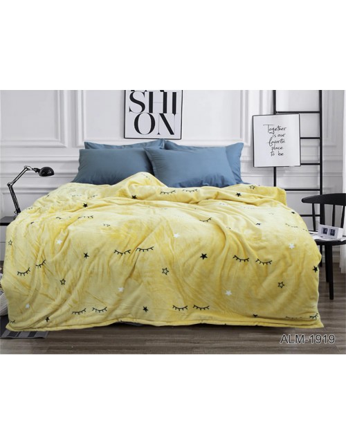 Плед желтого цвета со звездами (200х220 см.)