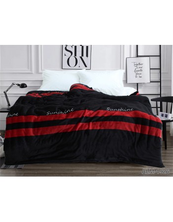 Плед черного цвета с красными полосками 160х220