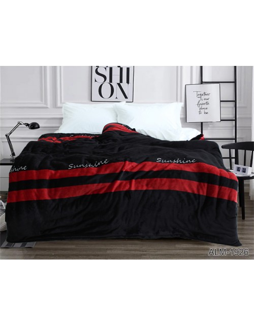 Плед черного цвета с красными полосками (160х220 см.)