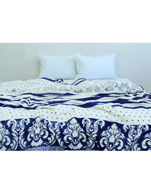 Плед белого цвета в полоску (200х220 см.)