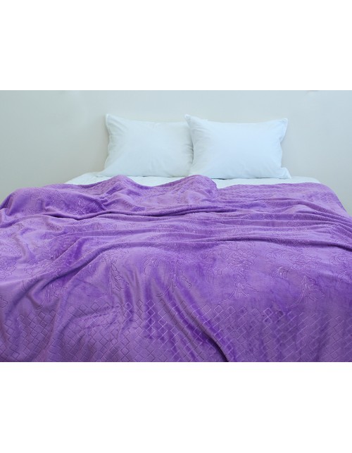 Плед фиолетового цвета с узором (200х220 см.)