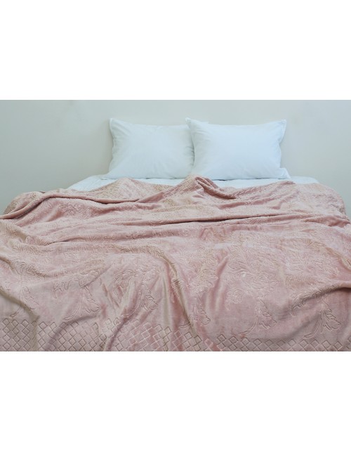 Плед рожевого кольору з візерунком (200х220 см.)