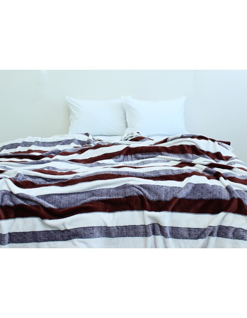 Плед белого цвета в полоску (200х220 см.)