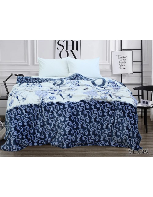 Плед синього кольору з візерунком (200х220 см.)