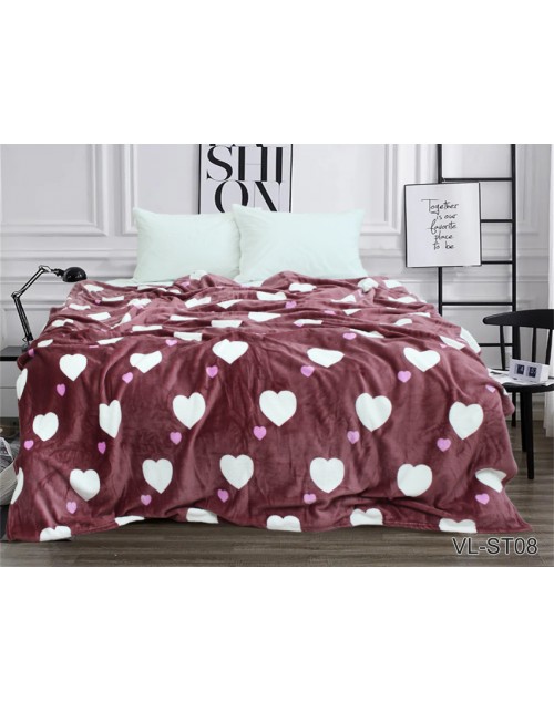 Плед коричневого кольору з сердечком (160х220 см.)