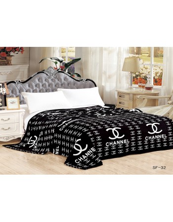 Плед черного цвета с узором 200х220